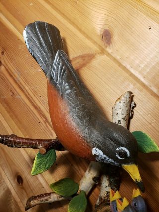 Robin wood carving songbird carving wildlife art duck decoy Casey Edwards 3
