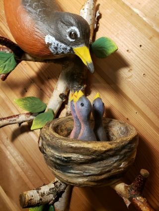 Robin wood carving songbird carving wildlife art duck decoy Casey Edwards 4