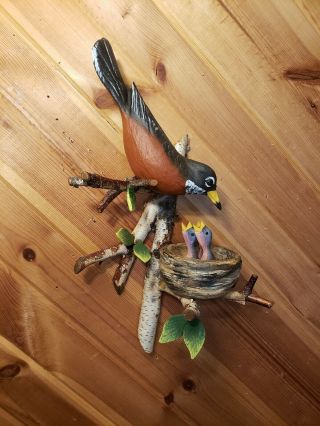 Robin wood carving songbird carving wildlife art duck decoy Casey Edwards 5