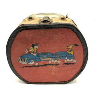 Vintage 50s Mickey Mouse Lunchbox Suitcase Doll Case Luggage Neevel Walt Disney