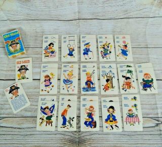 Vintage Old Maid Card Game Whimsical Kids Warren Paper Products Made In Usa