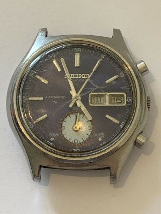 Vintage Seiko Chronograph Automatic Wrist Watch 7016 - 8000 Flyback Steel