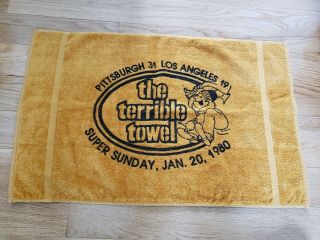 Rare Vintage 1980 Myron Cope Terrible Towel Pittsburgh Steelers Los Angeles