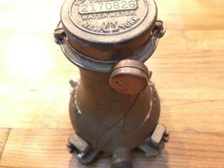 VINTAGE SOLID BRASS TRIDENT WATER METER NEPTUNE METER CO.  YORK STEAMPUNK 6