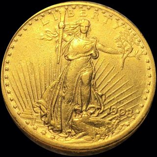 1908 - S $20 Gold Saint Gaudens NEARLY UNCIRCULATED Rare San Fran Collectible NR 2