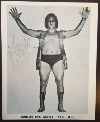 Andre The Giant (died 1993) Signed Vintage Wrestling Promo Photo Wwe Wwf Hof Bas