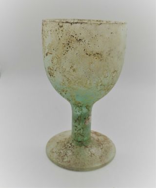 Museum Quality Circa 100 - 300ad Roman Era Iridescent Glass Chalice