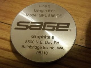 SAGE MODEL GFL 586 DS 8ft.  6in.  GRAPDITE 11 FLY ROD 5