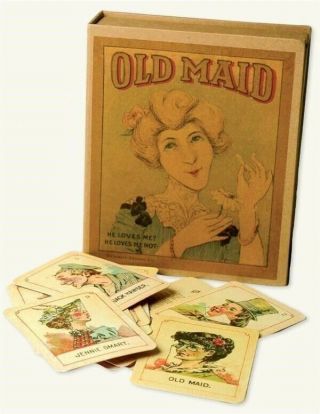 Antique Replicated Old Maid Card Game Set 3 X 4 " Cards Nib