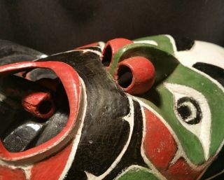2 Kwakwakaʼwakw Cedar Mask Vtg Pacific Native American Indian Tribal Art Canada