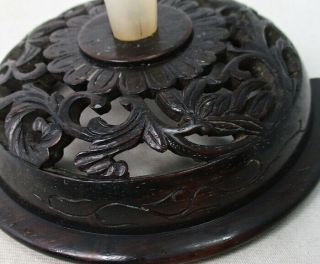 F663: RARE Chinese incense burner of old copper ware with accessories of KARAKI. 7