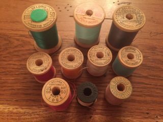 Vintage Antique Corticelli Glass Roll Top Spool Cabinet Silk Sewing Thread Wood 12