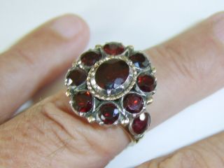 VERY LARGE GEORGIAN ANTIQUE 9CT GOLD GARNET RING CLOSED BACK VERY RARE FRENCH ? 2