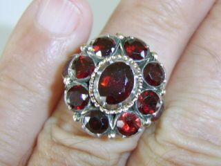 VERY LARGE GEORGIAN ANTIQUE 9CT GOLD GARNET RING CLOSED BACK VERY RARE FRENCH ? 3