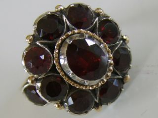 VERY LARGE GEORGIAN ANTIQUE 9CT GOLD GARNET RING CLOSED BACK VERY RARE FRENCH ? 5