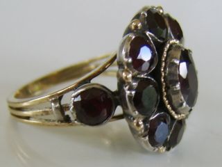 VERY LARGE GEORGIAN ANTIQUE 9CT GOLD GARNET RING CLOSED BACK VERY RARE FRENCH ? 6