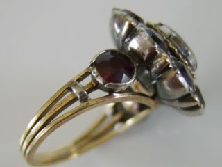 VERY LARGE GEORGIAN ANTIQUE 9CT GOLD GARNET RING CLOSED BACK VERY RARE FRENCH ? 9