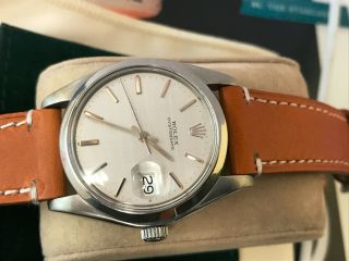 Vintage 1977 Rolex men ' s watch,  Ref 6694,  rare Linen dial 2