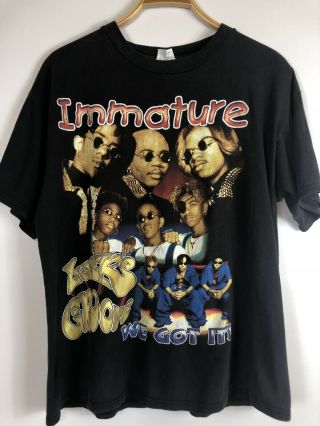 Vintage Immature T - Shirt Double Sided 90’s Rap Hip Hop Size M/l