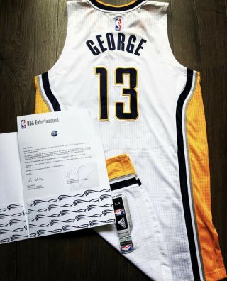PAUL GEORGE 2015 - 16 Indiana Pacers Game Worn/Used Jersey MEIGRAY.  Very Rare 3