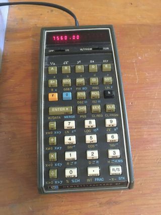 Vintage Hewlett Packard Hp 67 Programmable Calculator With Power Adapter