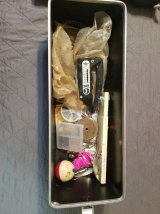 Vintage Sears Ted Williams Tackle Box Full Of Assorted Fishing Lures And heddon 9