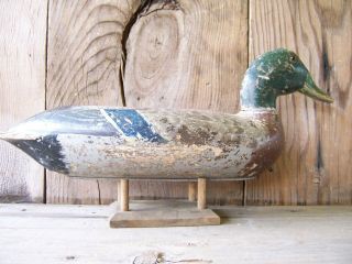 Antique - Vintage - Factory - Illinois River - Mallard - Wooden Duck Decoy