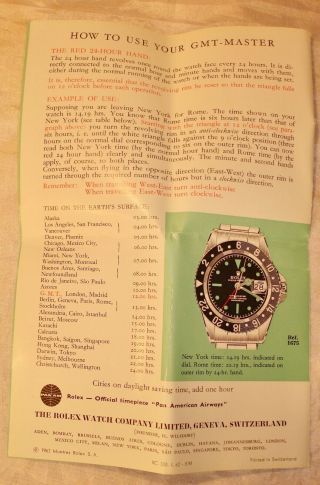 1965 Vintage Rolex GMT Master,  Model No.  1675,  Box Set,  RARE 9