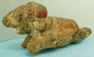 Very Old Antique Carved Indian Elephant Statue Wood Sculpture 1800s?