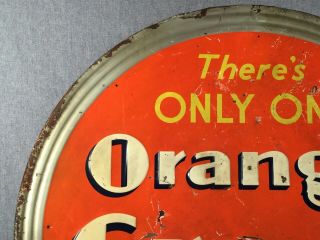 Antique Orange Crush Embossed Painted Tin Sign B - 5911 1939 Large 35 3/8 