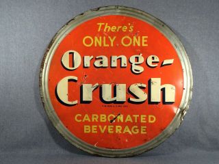 Antique Orange Crush Embossed Painted Tin Sign B - 5911 1939 Large 35 3/8 