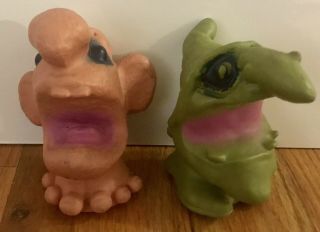 2 Squishes 4 " Wax Monsters Oddbod & Witch Troll 1971 Mattel Vintage Toys