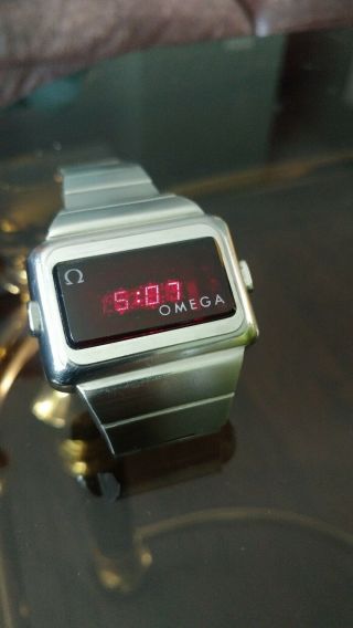 Omega Tc2 Stainless Steel Vintage Digital Led Time Computer Watch
