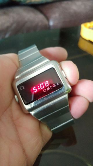 Omega TC2 Stainless Steel Vintage digital Led Time Computer Watch 7