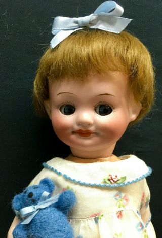 GOOGLY Armand Marseille Larger 323 Closed - Mouth Antique Doll Bisque Head German 11