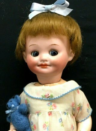 Googly Armand Marseille Larger 323 Closed - Mouth Antique Doll Bisque Head German