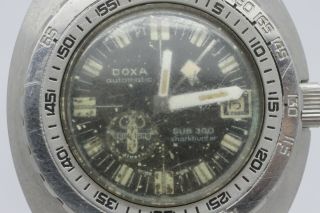 VINTAGE 1967 Doxa Sub 300 NO T Aqua Lung Sharkhunter Divers Watch RARE 6