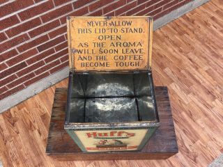 Antique Country Store Advertising Large Tin Display Huffs Coffee Pittsburgh RARE 10