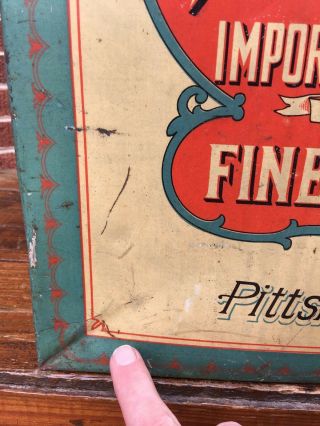Antique Country Store Advertising Large Tin Display Huffs Coffee Pittsburgh RARE 12