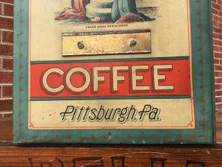 Antique Country Store Advertising Large Tin Display Huffs Coffee Pittsburgh RARE 2