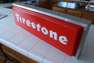 Vintage Firestone Lighted Dealer Sign,  Double Sided 6