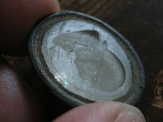 intaglio seal fob metal detected lord nelson glass intaglio c.  1805 6