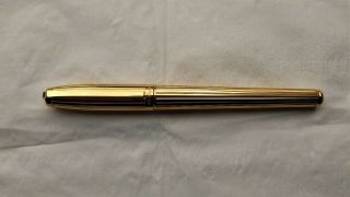S.  T.  Dupont Fidelio Vintage Fountain Pen Godron Gold Pattern - F 14K Nib (NOS) 5