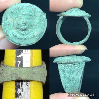 Unique Ancient Roman Bronze Rare King Ring