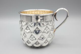Tiffany & Co.  Sterling Silver 925 Child Baby ' s Cup with Hearts,  Italy 2