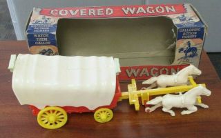 Vintage Bonnie Bilt Plastic Covered Wagon No.  72 Toy W/original Box