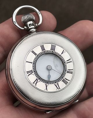 A Gents Very Fine Quality Antique Solid Silver Half Hunter Pocket Watch,  1926.