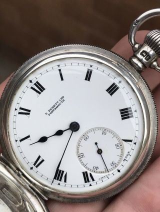 A GENTS VERY FINE QUALITY ANTIQUE SOLID SILVER HALF HUNTER POCKET WATCH,  1926. 5