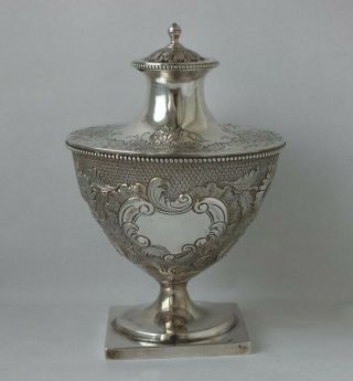 Antique Georgian Solid Sterling Silver Vase/ Tea Caddy 1782/ H 13.  5 Cm/ 240 G