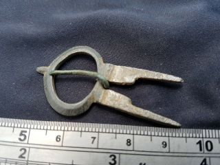Very Rare Type Medieval Bronze Buckle Once Silvered Stunning L6v